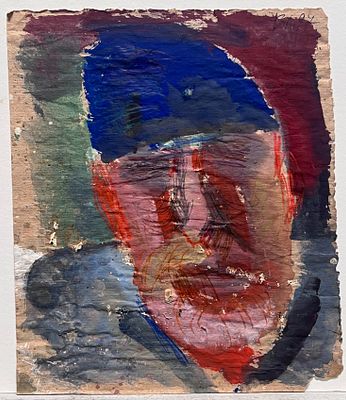 Лукка Валерий Николаевич (1945). Автопортрет. 1997 г. Крафтовая бумага, смешанная техника. 