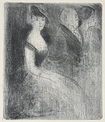 Рудаков Константин Иванович (1891–1949). В театре. 1931 г. Бумага, офорт, сухая игла, 55/75 