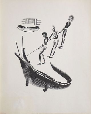 Лебедев Владимир Васильевич (1891-1967). Охота на крокодила. Из серии &laquo;Охота&raquo;. Дата создания 