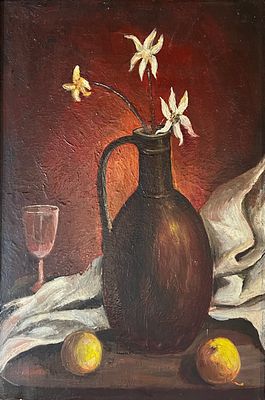 Сергеев Лев Михайлович (р.1933). Натюрморт с фруктами. 1960-70-е гг. Холст, масло. 50х34 см. Раб 