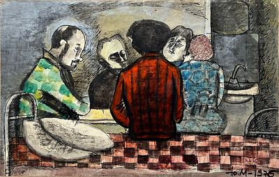 Медведев Юрий Александрович (1939-2024). В палате. Из серии &laquo;Больница&raquo;. 1976 г. Бумага 
