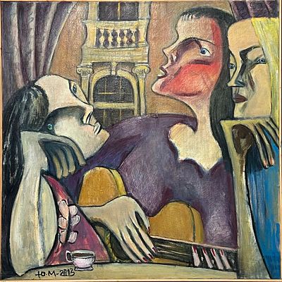 [газаневщик] Медведев Юрий Александрович (1939-2024). Романс. 2013 г. Холст, масло. 80х80 см. Ра 