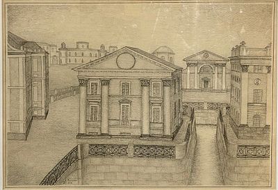 Вальран (Козиев Валерий Николаевич) (1949). Архитектурный проект. 1978 г. Бумага, карандаш 