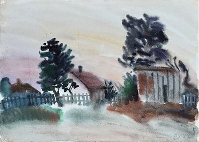 Лукка Валерий Николаевич (1945). Этюд. 1979 г. Бумага, акварель. 36х51 см. Работа в хорошем 