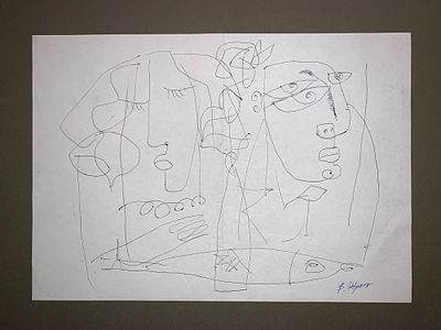 Шрага Вячеслав Борисович (1953– 2011). Двое 2000-е гг. Бумага, шариковая ручка, 27х21 см (лист). 