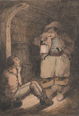 Морозов Виктор Васильевич (1904 – 1961). Иллюстрация к произведению Стивенсона &laquo;Похищенный&raquo;. 