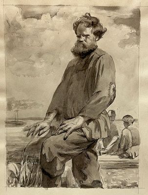 Капусцинский Виктор Евгеньевич (1917– 1993). Иллюстрация. Степан Разин. 1930-е гг. Бумага, тушь 