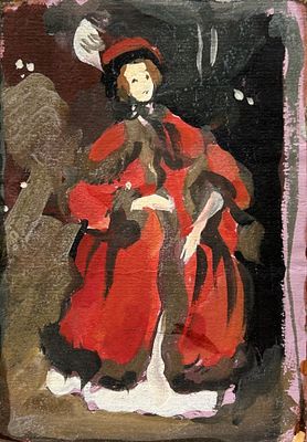 Неизвестный автор ХХ века. Иллюстрация. 1960-е гг. Бумага цветная темпера, 20,8х15 см. Работа в 