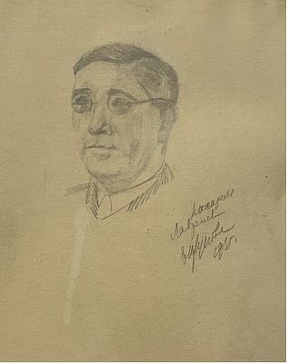 Жукова Елена Петровна (1906 – 1991). Писатель Б. Лавренёв. 1935 г. Бумага, графитный карандаш 