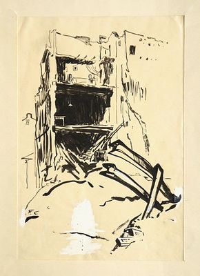 Спицын Сергей Николаевич (1923– 2014). Иллюстрация к книге И.Бондаренко &laquo;В осажденном городе&raquo;. 