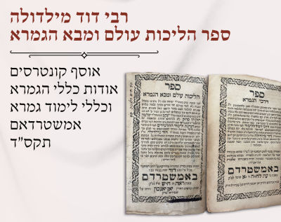 רבי דוד מילדולה: ספר הליכות עולם ומבא הגמרא. אוסף קונטרסים אודות כללי הגמרא וכללי לימוד גמרא 