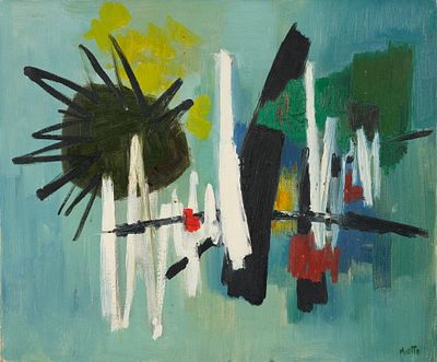 ** Jean Miotte 1926-2016 (French) Abstract composition oil on canvas 46x55 cm signed lower 