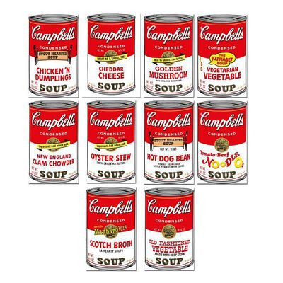 ** Andy Warhol 1928-1987 (American) Soup Can Series Ii, 10 Piece Portfolio, serigraph Sunday B. 