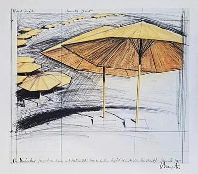 ** Christo b.1935 (American) Umbrella Project-Japan/USA, 1985 photo lithograph 68x78 cm 
