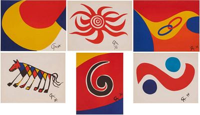 ** Alexander Calder 1898-1976 (American) Flying Colors the complete set of 6 lithograph 