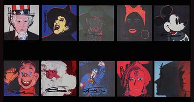 ** Andy Warhol 1928-1987 (American) MYTHS, Invitation set, 1981 ; Includes Uncle Sam, Howdy 