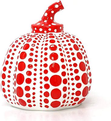 ** Yayoi Kusama b.1929 (Japanese) Pumpkin Lammfromm paperweight sculpture Red 9.50x7.50 cm 