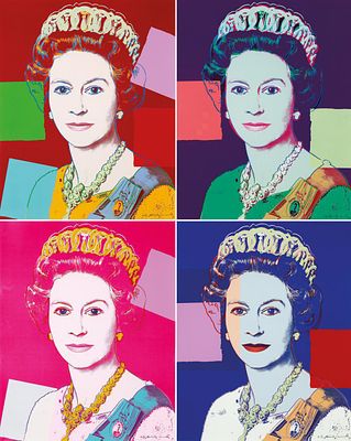 ** Andy Warhol 1928-1987 (American) Reigning Queens, Queen Elizabeth, 4 Piece Portfolio 
