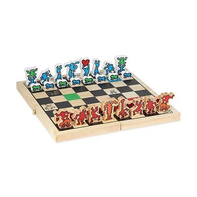 ** Keith Haring, Colorful Chess Set; featuring iconographic pieces adapted from the collection 