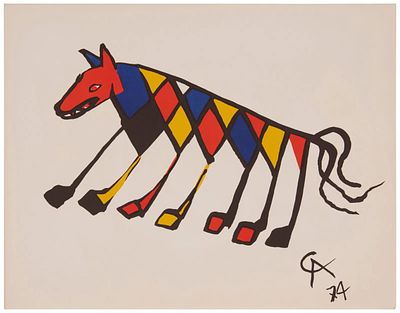 ** Alexander Calder 1898-1976 (American) 'Beastie' from Flying Colors Suite, 1974-1975 color 