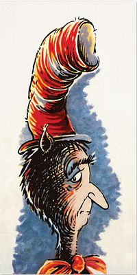 ** Dr. Seuss, 'The Cat Behind The Hat' mixed-media pigment print on canvas 50x25 cm authorized 