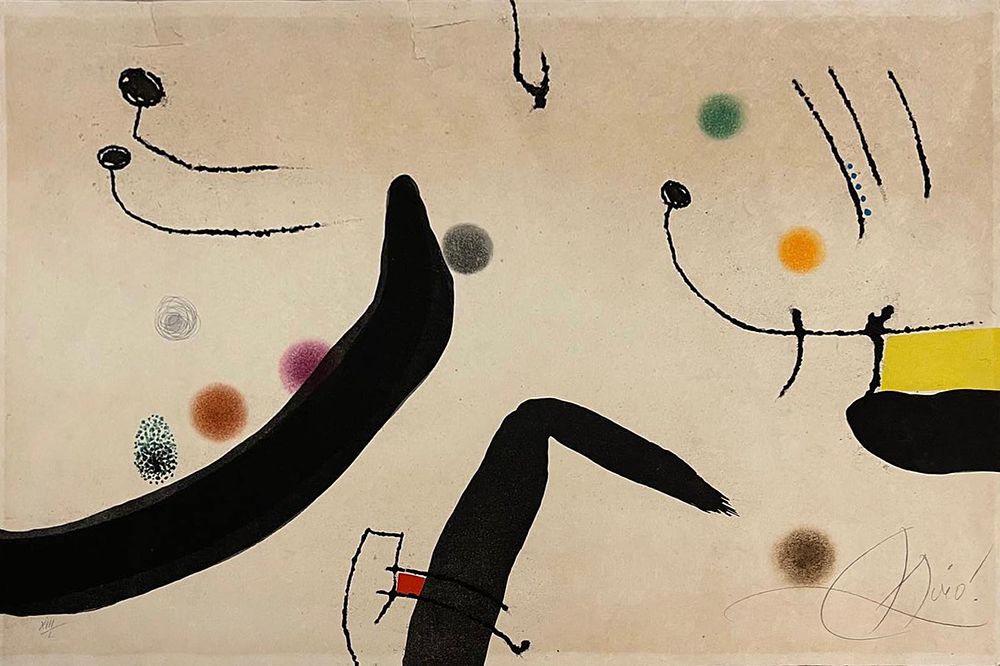 ** Joan Miro 
1893-1983 (Spanish) 
Pl.17 from 'Le marteau sans maמtre', 1976 
etching and 