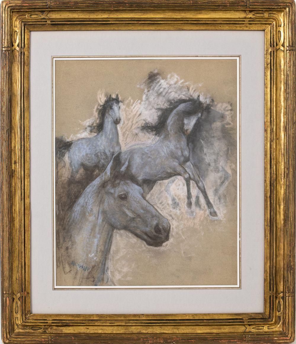 ** Lucien Levy-Dhurmer 
1865-1953 (French) 
Horses, 1896 
pastel on paper 
55x45 cm 
signed 