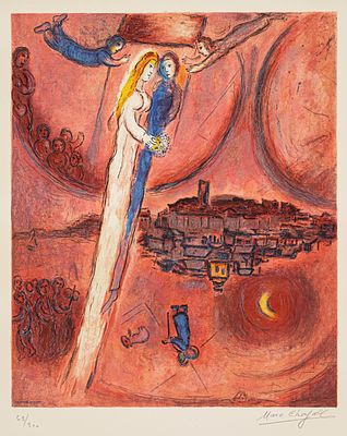 ** Marc Chagall 1887-1985 (Russian, French) Le cantique des cantiques, 1975 lithograph in