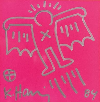 ** Keith Haring 1958-1990 (American) Flying Devil; 1984 "Good and Evil are very hard to explain