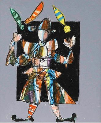 ** Claude Venard 1913-1999 (French) The Harlequin oil on canvas 65x110 cm stamped with the