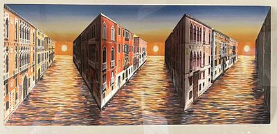 ** Patrick Hughes - ** Patrick Hughes b.1939 (British) Turner, 2010 hand painted multiple 42.50x88