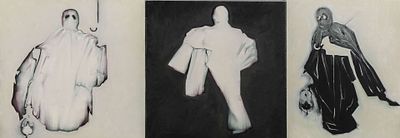** Bruno Perramant - ** Bruno Perramant b.1962 (French) "Negative", Triptych 3 paintings on canvas