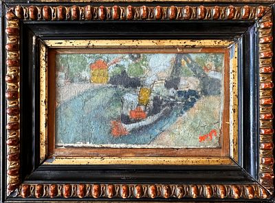 ** Jean Pougny - ** Jean Pougny 1894-1956 (Russian, French) View of the port oil on canvas mounted