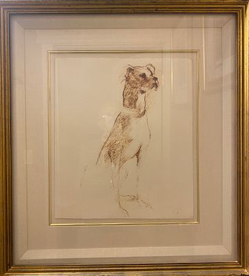 ** Leroy Neiman - ** Leroy Neiman 1921-2012 (American) Sitting Dog, circa 1970's original mixed