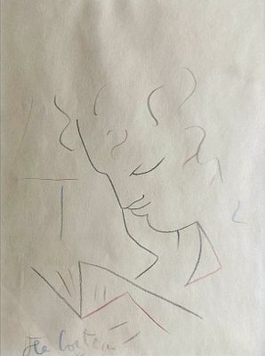 ** Jean Cocteau - ** Jean Cocteau 1889-1963 (French) Figure crayon on paper 24x18.50 cm signed