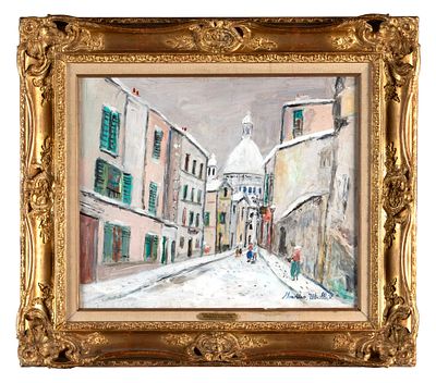 ** Maurice Utrillo - ** Maurice Utrillo 1883-1955 (French) La rue Saint-Rustique sous la neige