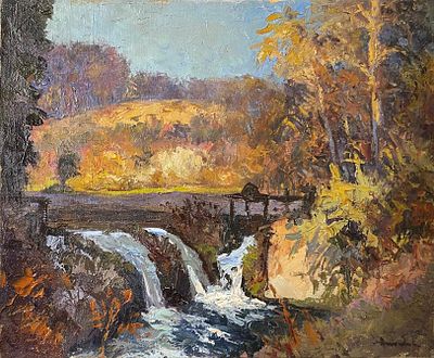 ** Albert Malet - ** Albert Malet 1902-1986 (French) River landscape oil on canvas 38x46 cm signed