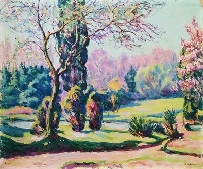 ** Eugene Alluaud - ** Eugene Alluaud 1866-1947 (French) circle of Armand Guillaumin Spring