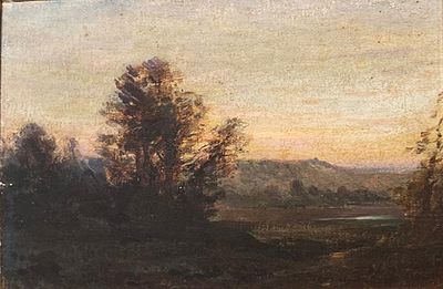 ** Georges Mignet - ** Georges Mignet 1864-1935 (French) Tree in landscape oil on canvas 24x35 cm