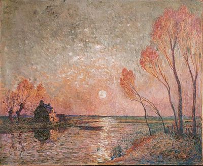 ** Ferdinand du Puigaudeau - ** Ferdinand du Puigaudeau 1864–1930 (French) Sunset in Briere (red