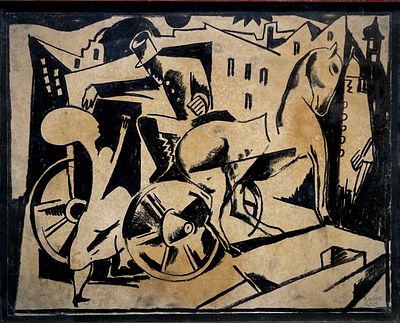 Bela Kadar - Bela Kadar 1877-1956 (Hungarian) Carriage driver india ink on paper 25x31.50 cm 