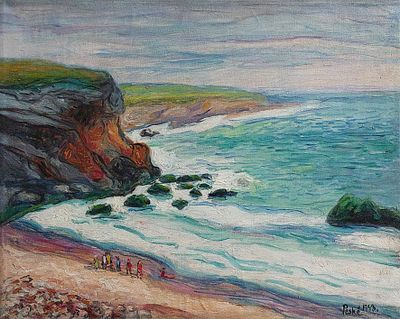 ** Jean Misceslas Peske - ** Jean Misceslas Peske 1880-1949 (Ukrainian) Beach scene, 1948 oil on 