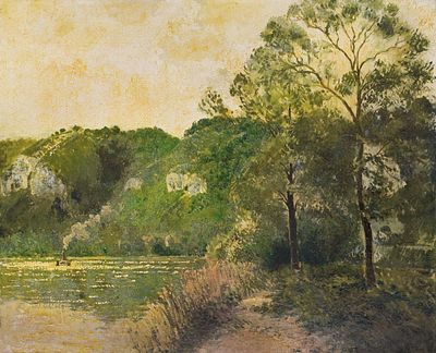 ** Georges Manzana-Pissarro - ** Georges Manzana-Pissarro 1871-1961 (French) Soleil couchant oil 