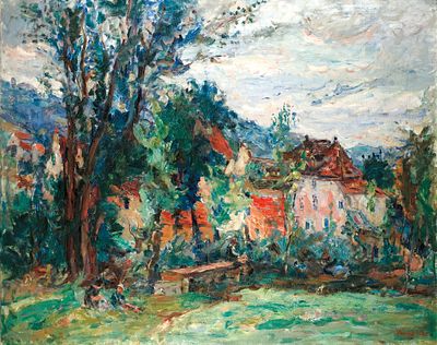 Michel Kikoine - Michel Kikoine 1892-1968 (French) Landscape with figures, 1930's oil on canvas 