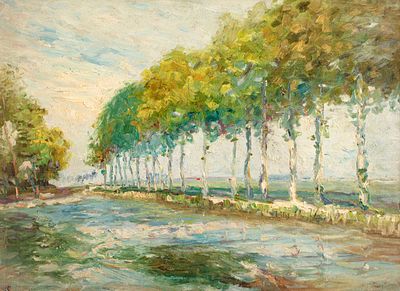 ** Elie Anatole Pavil - ** Elie Anatole Pavil 1873-1948 (Ukrainian, French) Canal de l'Ourcq, late 