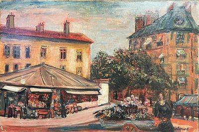 ** Abraham Mintchine - ** Abraham Mintchine 1898-1931 (Ukrainian) Paris, Street scene oil on 