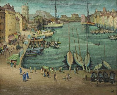 ** Marcel Dyf - ** Marcel Dyf 1899-1985 (French) The port of Marseille oil on canvas 54x65 cm 