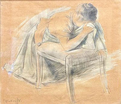 Herbert van der Poll - Herbert van der Poll 1893-1963 (Dutch) Woman mixed media on paper 30x32 cm 