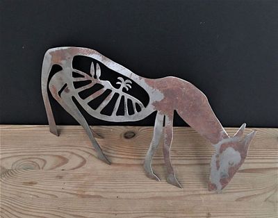 Menashe Kadishman - Menashe Kadishman 1932-2015 (Israeli) Donkey Nof Artzeno iron cut 16x29 cm 