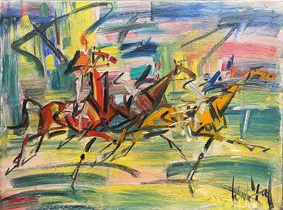 ** Gen Paul - ** Gen Paul 1895-1975 (French) Horserace oil on canvas 50x65 cm signed lower right 